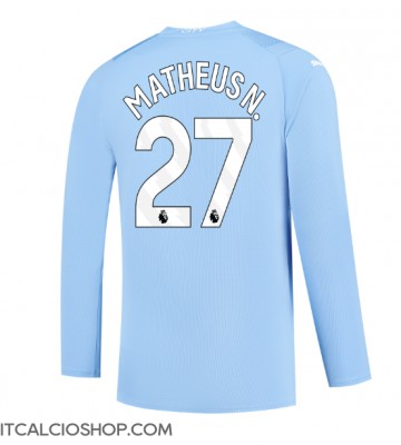 Manchester City Matheus Nunes #27 Prima Maglia 2023-24 Manica Lunga